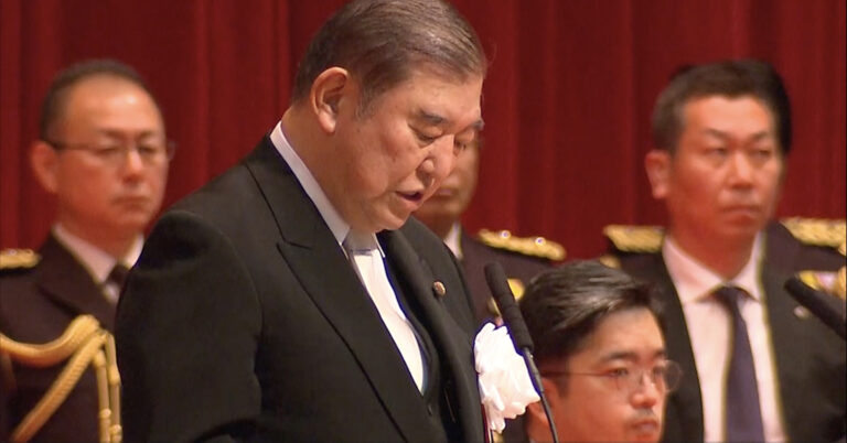 令和６年度防衛大学校卒業式内閣総理大臣訓示での石破首相（首相官邸HPから引用）